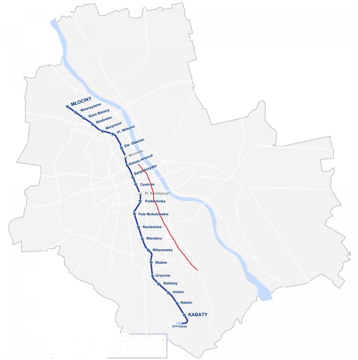 Kort over Warszawa royal route 