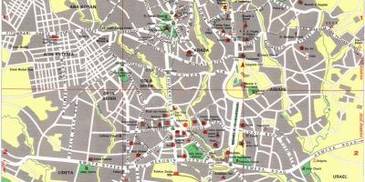Kort over Warszawa attraktioner 