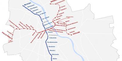 Kort over Warszawa metro 2016
